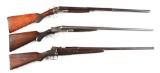 (C+A): LOT OF THREE: TWO SIDE BY SIDE SHOTGUNS FROM HOPKINS AND ALLEN AND LEFEVERAND A MAUSER BOLT A