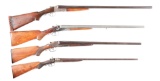 (M+C+A) LOT OF FOUR SIDE BY SIDE SHOTGUNS.