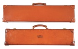 LOT OF 2: ABERCROMBIE & FITCH LEATHER SHOTGUN CASES.