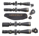 LOT OF 4: CENTER-POINT AND LEUPOLD RIFLE SCOPES.