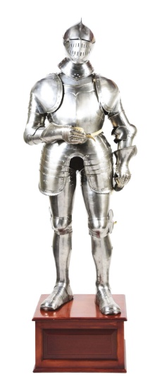 AN ATTRACTIVE COMPOSITE FULL SUIT OF GERMAN ARMOR IN THE STYLE OF ANTON PEFFENHAUSER.