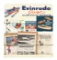 EVINRUDE OUTBOARD MOTORS TIN EASEL BACK LITERATURE DISPLAY W/ BOAT GRAPHIC.