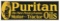 PURITAN MOTOR & TRACTOR OILS EMBOSSED TIN SIGN W/ POLICE OFFICER GRAPHIC.