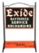 NEW OLD STOCK EXIDE BATTERIES SERVICE RECHARGING TIN SERVICE STATION CURB SIGN.