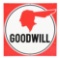 OUTSTANDING PONTIAC GOODWILL USED CARS PORCELAIN SIGN.
