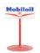 MOBILOIL PORCELAIN SERVICE STATION SIGN W/ PEGASUS GRAPHIC & SOCONY CAST IRON BASE.