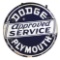 DODGE PLYMOUTH APPROVED SERVICE PORCELAIN SIGN W/ ADDED NEON.