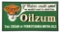 OILZUM MOTOR OILS & LUBRICANTS REPRODUCTION TIN BILLBOARD SIGN W/ WOOD FRAME.