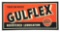 GULFLEX LUBRICATION EMBOSSED TIN SERVICE STATION SIGN W/ SELF FRAMED EDGE.