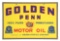 GOLDEN PENN MOTOR OIL MASONITE SERVICE STATION SIGN.