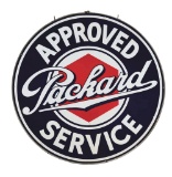 PACKARD APPROVED SERVICE PORCELAIN SIGN W/ ORIGINAL IRON RING.