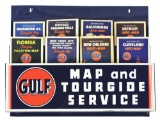 GULF GASOLINE MAP AND TOURGUIDE SERVICE STATION MAP DISPLAY.
