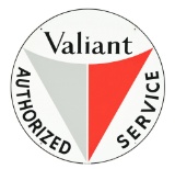 VALIANT AUTHORIZED SERVICE PORCELAIN SIGN.