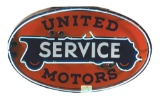 UNITED MOTORS SERVICE PORCELAIN SIGN W/ ADDED NEON.