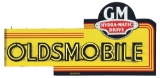 OLDSMOBILE PORCELAIN NEON SIGN W/ GM HYDRA-MATIC DRIVE PORCELAIN ATTACHMENT SIGN.