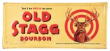 OLD STAG BOURBON EMBOSSED TIN SIGN W/ STAG GRAPHIC.