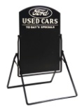 RARE FORD USED CARS TODAY'S SPECIALS TIN CHALKBOARD CURBSIDE SIGN.
