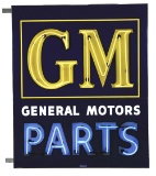 OUTSTANDING GM GENERAL MOTORS PARTS TWO PIECE PORCELAIN NEON SIGN.