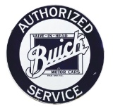 BUICK VALVE IN HEAD AUTHORIZED SERVICE PORCELAIN SIGN.