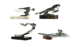 LOT OF 4: METAL HOOD ORNAMENTS FROM CADILLAC, PACKARD & NASH.