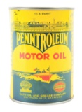 PENNTROLEUM MOTOR OIL ONE QUART CAN.