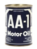 PHOENIX AA-1 MOTOR OIL ONE QUART CAN W/ TRAIN, TRACTOR, AIRPLANE & CAR GRAPHICS.
