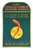 INSTALL SEALED POWER PISTON RINGS TIN SERVICE STATION SIGN.