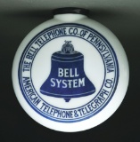 BELL TELEPHONE & TELEGRAPH OF PENNSYLVANIA ONE PIECE BAKED CANOPY GLOBE.