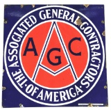 ASSOCIATED GENERAL CONTRACTORS OF AMERICA PORCELAIN SIGN.