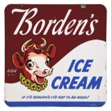 BORDEN'S ICE CREAM TIN SIGN W/ ELSIE THE COW GRAPHICS.