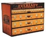 EVEREADY MAZDA AUTOMOBILE LAMPS COUNTERTOP STORE DISPLAY CABINET.