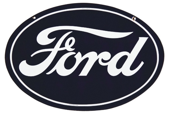 FORD OVAL PORCELAIN SIGN W/ FORD SCRIPT.