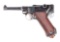 (C) REWORKED 1933 KL ERFURT LUGER SEMI AUTOMATIC PISTOL.