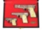 (C) LOT OF 3: CASED SET OF RENAISSANCE ENGRAVED BELGIAN MADE BROWNING HI-POWER, 1910, AND 1905 SEMI-
