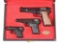 (C) LOT OF 3: CASED GRADE I SET OF BROWNING SEMI AUTOMATIC PISTOLS.