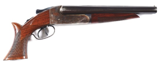 (N) ITHACA GUN CO. AUTO & BURGLAR MODEL A 20 GAUGE SHOTGUN WITH ORIGINAL HOLSTER (ANY OTHER WEAPON).