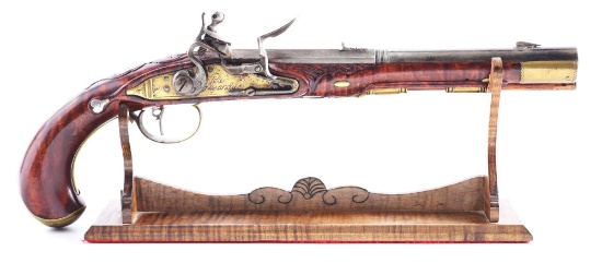 (A) FINE CONTEMPORARY FLINTLOCK KENTUCKY PISTOL BY PETER ALEXANDER DATED 1995.
