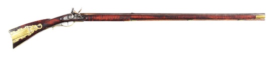(A) NICHOLAS BEYER FLINTLOCK KENTUCKY RIFLE.