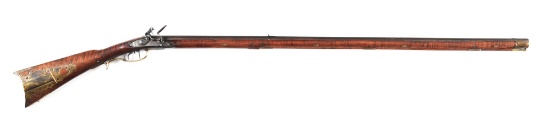 (A) ADAM EVICK SIGNED EARLY WEST VIRGINIA FLINTLOCK KENTUCKY RIFLE.