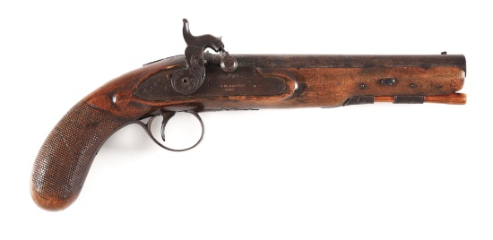 (A) SCARCE SOUTHERN PERCUSSION PISTOL BY HAPPOLD OF CHARLESTON, DATED 1862.