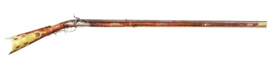 (A) PENNSYLVANIA PERCUSSION LONG RIFLE SIGNED J.G. BREIGLE.
