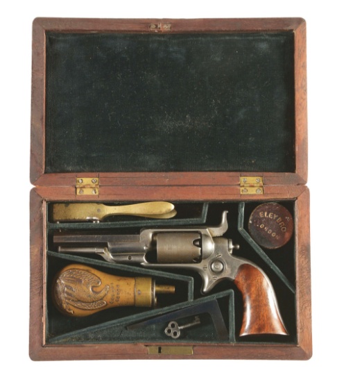(A) CASED COLT MODEL 1855 SIDEHAMMER "ROOT" PERCUSSION REVOLVER.