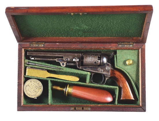 (A) LONDON CASED COLT MODEL 1849 POCKET PERCUSSION REVOLVER.