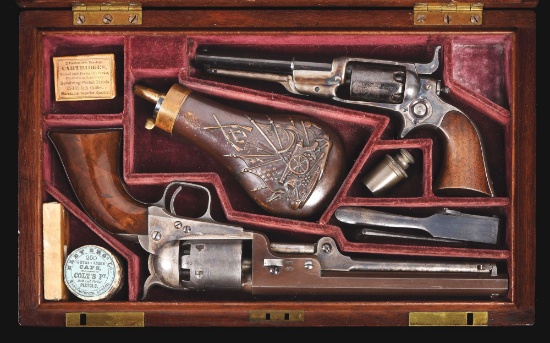 (A) HISTORICALLY IMPORTANT COLLECTION INCLUDING A UNIQUE CASED SET OF COLT MODEL 1851 NAVY AND 1855
