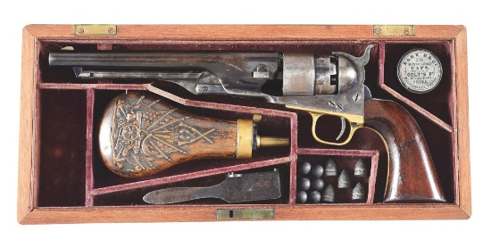 (A) HIGH CONDITION CASED COLT MODEL 1860 PERCUSSION REVOLVER.