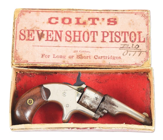 (A) COLT .22 RF CALIBER OPEN TOP WITH ORIGINAL BOX.