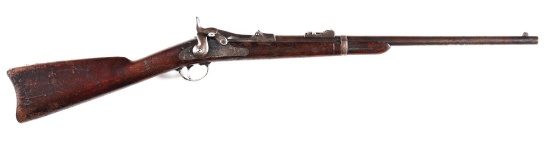 (A) DESIRABLE CUSTER RANGE SPRINGFIELD MODEL 1873 TRAPDOOR CARBINE.