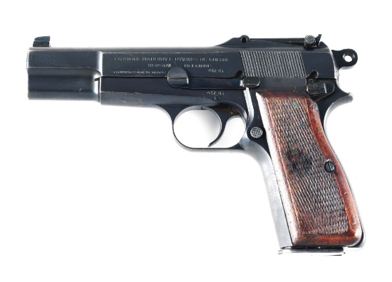(C) FN BROWNING BELGIAN HI-POWER SEMI-AUTOMATIC PISTOL WITH HOLSTER STOCK.