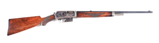 (C) WINCHESTER MODEL 1905 DELUXE FACTORY ENGRAVED .32 SEMI-AUTOMATIC RIFLE.