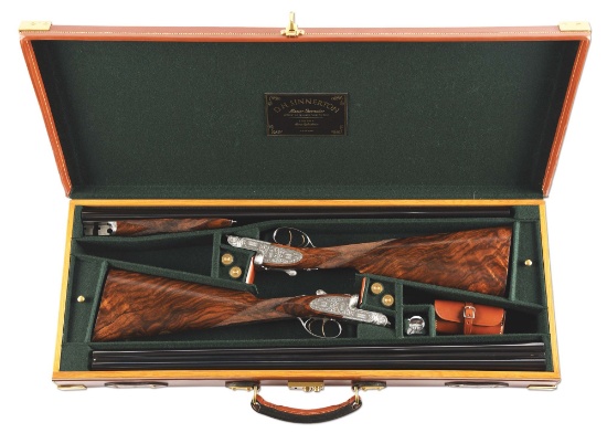 (M) CASED PAIR OF D. H. SINNERTON BEST GRADE SIDE BY SIDE SHOTGUNS.